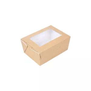 Boite kraft avec fenêtre "The Pack" 500ml - 8.5x12x5.5cm